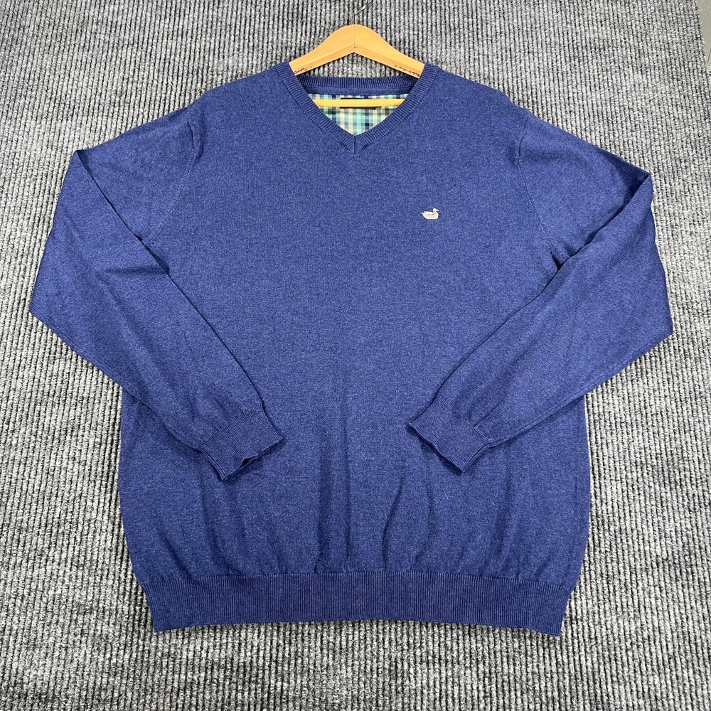 Southern Marsh Sweater Mens Large Blue V Neck Long Sleeve Casual Comfort - Picture 3 of 12